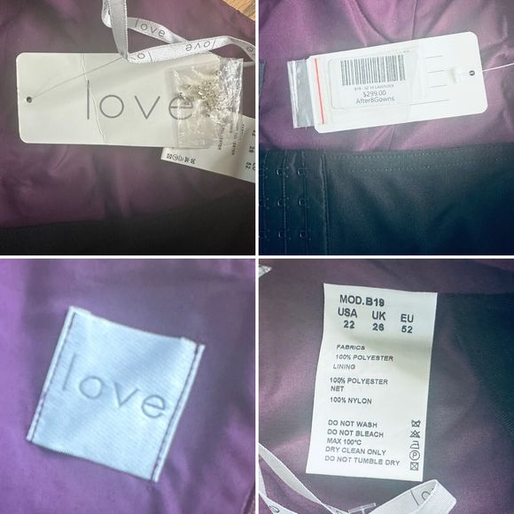 Formal Purple Satin Dress Ball Gown Rhinestone Gathered Bustier Strapless Bra - Picture 2 of 10